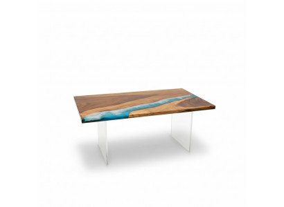 Eettafel River Table Echt Hout Massief Epoxyhars Tafels 161x81 Nieuw