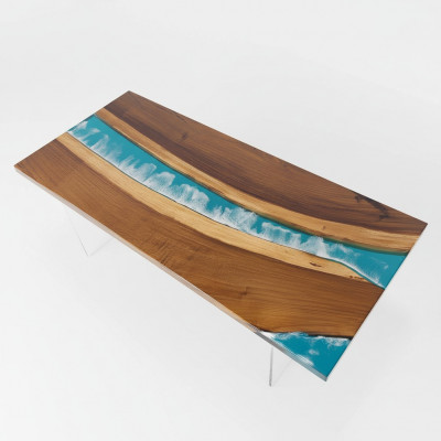 Echt hout waterval tafel epoxy hars eettafel epoxy tafels massief