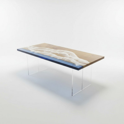 Tafels Eettafel Design Tafel Moderne Zee Rivier Meubels 181x81 Epoxy