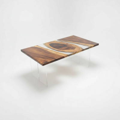 Houten massieve meubels Eettafel Epoxyhars Echt epoxytafel Giet hars