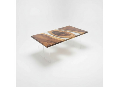 Houten massieve meubels Eettafel Epoxyhars Echt epoxytafel Giet hars