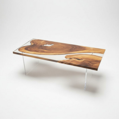 Eettafel Epoxyhars Echt hout Massieve meubels Waterval Epoxytafel