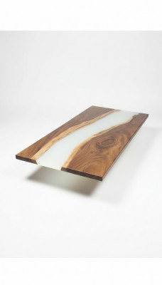 Epoxihars eettafel echt hout decor massief meubilair waterval epoxy tafel