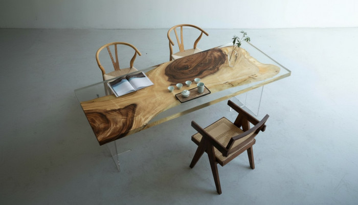 Epoxihars Eettafel Riviertafel Massief Tafels 200x90 Riviertafel Nieuw