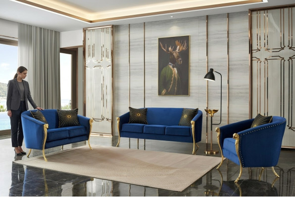 Ontwerp 3-zits Relaxbanken Club Lounge Bank Stoffen bekleding Stoffen Banken