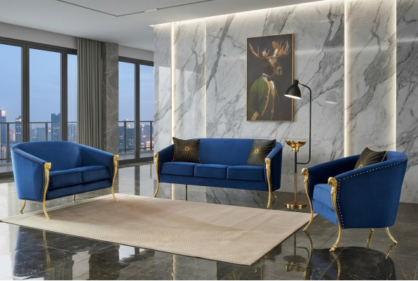 Ontwerp 3-zits Relaxbanken Club Lounge Bank Stoffen bekleding Stoffen Banken