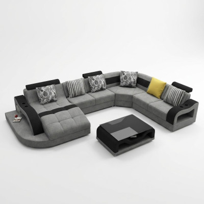 Hoekbank Bank U-vorm Bank Bekleding Designer Stof Grote Stoffenbank Woonlandschap