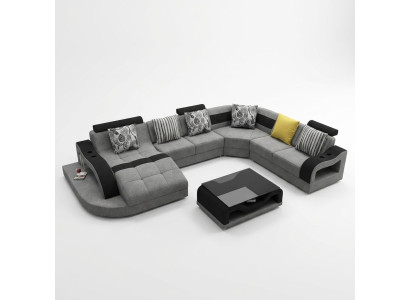 Hoekbank Bank U-vorm Bank Bekleding Designer Stof Grote Stoffenbank Woonlandschap