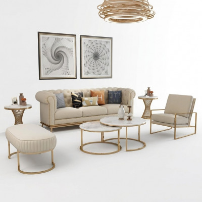 Bank Bankstel 3+1 zits woongroep Relax voetenbank Ontwerp bank Lounge