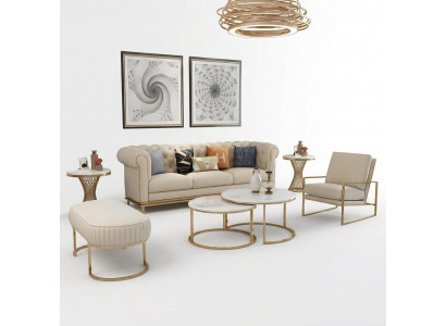 Bank Bankstel 3+1 zits woongroep Relax voetenbank Ontwerp bank Lounge