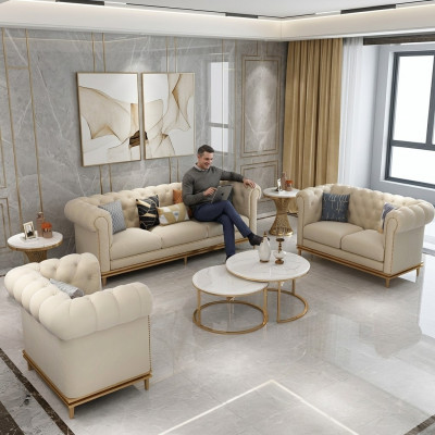 Bankstel 3-zits Set Design Bank Bekleding Banken Bank Modern Luxe Nieuw