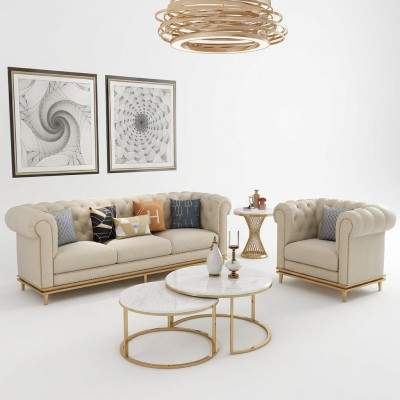 Bank Bankstel 3+1 Zits Set Ontwerp Gestoffeerde Banken Bank Modern Set