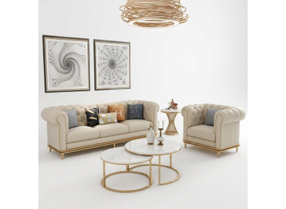 Bank Bankstel 3+1 Zits Set Ontwerp Gestoffeerde Banken Bank Modern Set