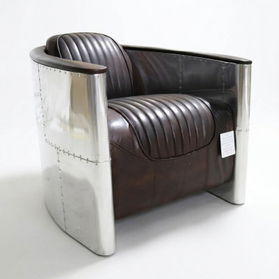 Fauteuil design echt leer vintage luxe meubels gestoffeerd met pilootvliegtuig.