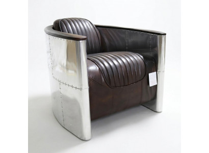 Fauteuil design echt leer vintage luxe meubels gestoffeerd met pilootvliegtuig.