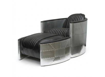 Fauteuil Poef Vintage Leer Luxe Echt Leder Retro Fauteuil Design Clubsessel