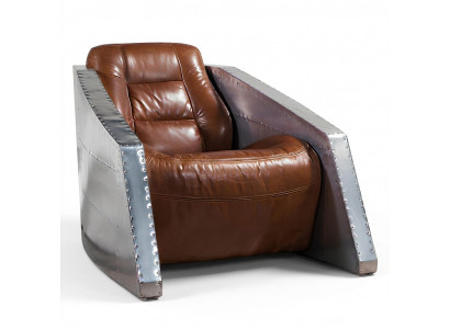 Leren vliegtuigstoel Clubfauteuil Lederen stoel Aviator Vintage