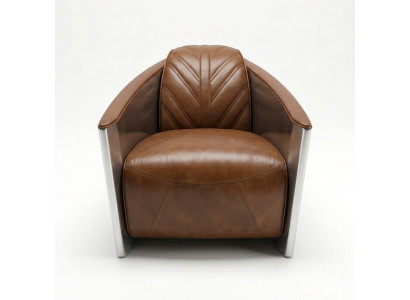 Lederen vliegtuigstoel Aviator stoel Loungestoel Cocktailsstoel vintage