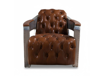 Stoel Aviator Chesterfield Shabby Vintage Lederen Stoel Club Lounge Ontwerp