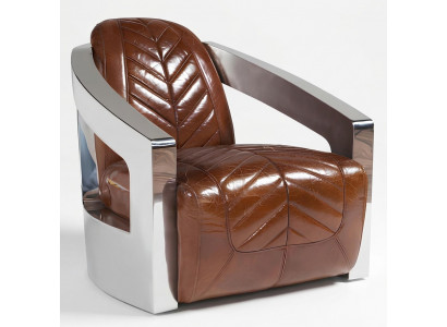 Vintage Retro Stoel Lederen Fauteuil Lounge Club Ontwerp Luxe Meubels Vliegtuig