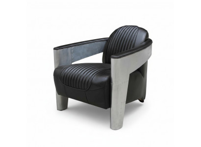 Echt lederen Vintage design fauteuil Aviator fauteuil TV-piloot.