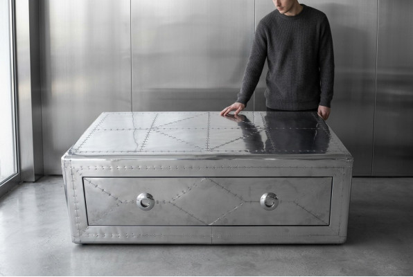 Aviator salontafel Vintage vliegtuigstijl Bijzettafel Woonkamertafel Tafel Nieuw