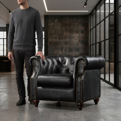Chesterfield fauteuil Vintage Loungestoel Cocktail Clubsessel Bank Tv Nieuw