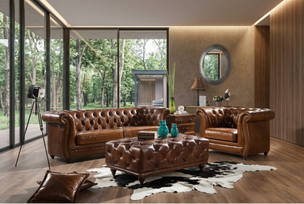Luxus Meubel Bankstel Bank Sofa Bekleding 3+1 Zitplaatsen met Salontafel Banken