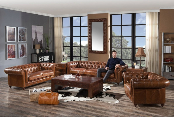 Sofa set 3-delig. Set leren bank bank woonlandschap set bank nieuw
