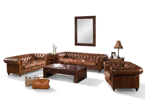 Sofa set 3-delig. Set leren bank bank woonlandschap set bank nieuw
