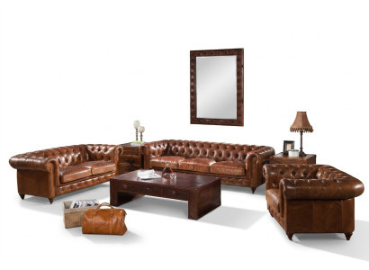 Sofa set 3-delig. Set leren bank bank woonlandschap set bank nieuw