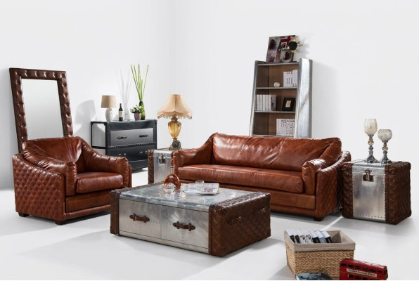Chesterfield Sofa 3 zits Chesterfield bruin vintage leder meubels stijl driezitter.