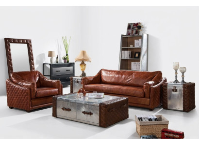 Chesterfield Sofa 3 zits Chesterfield bruin vintage leder meubels stijl driezitter.