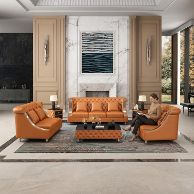 Designer Driezitsbank Bank Bank Bekleding 3-zits leer stof Design Banken