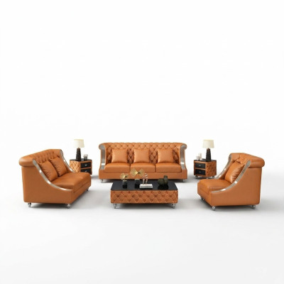 Designer Driezitsbank Bank Bank Bekleding 3-zits leer stof Design Banken