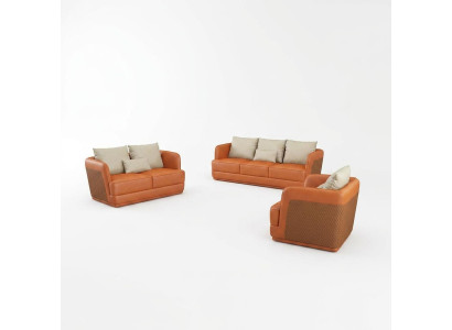 Luxe bankstel design bank gestoffeerde moderne bankstellen 3-zits driezits oranje groot xxl