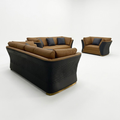 Sofaset van 3 1-zitsbanken, modern ontwerp, gestoffeerde banken, bankstel modern.