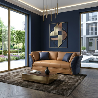Sofa Driepersoonsbank Bank Bekleding Design Zitbanken Decoratie Kamer Meubels Modern