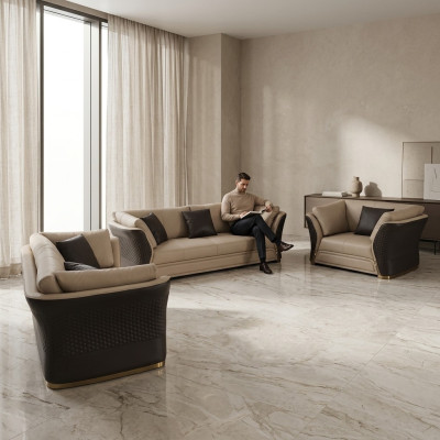 Fauteuil Design Bank Bank Bank Ontspannen Lounge Lederen TV Luxe Club Bekleding