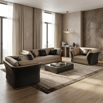 Fauteuil Design Bank Bank Bank Ontspannen Lounge Lederen TV Luxe Club Bekleding