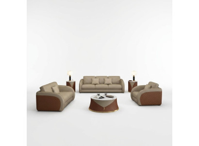 Bank Bankstel 3 1-zits Set Ontwerp Beklede Banken Bank Modern