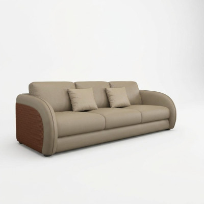 Driepersoons bank gestoffeerde design bank Moderne 3-zits banken Woonkamer meubels Beige