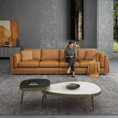 Bankstel 4-zits bankstellen Luxe gestoffeerde bankstellen Leren bankstellen Luxe design bank Nieuwe bank