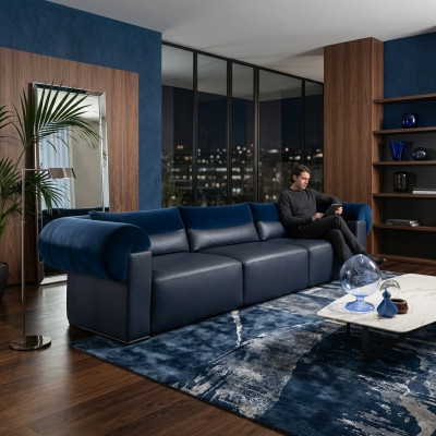 Grote bank bank 4-zits Vier banken Bekleding Zitbanken Banken Leder vierzitter
