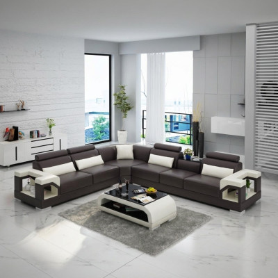 Lerensofa Bank Bank Zitbank Bekleding Woonlandschap Designer Leren Bank L Vorm Set
