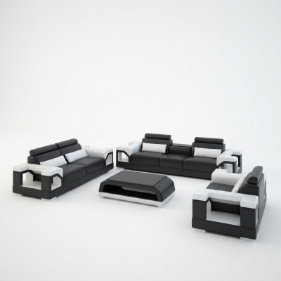 Leren bank Bankbank Soffaset 321 Set Ontwerp Moderne bank usb Zitterbanken