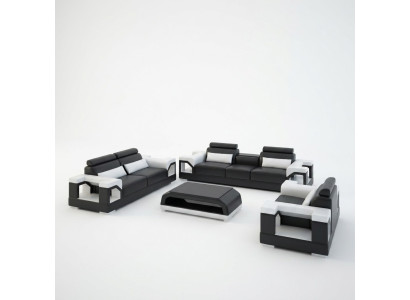 Leren bank Bankbank Soffaset 321 Set Ontwerp Moderne bank usb Zitterbanken
