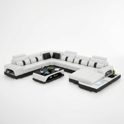 Hoekbank leren bank ontwerp luxe woonlandschap led bank bank bekleding hoekbank