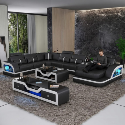 Eckbank leren bankontwerp hoekbank luxe woonlandschap leunbank bankbekleding