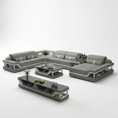 Woonlandschap U-vorm Hoekbank Salontafel Dressoir Design Woonlandschap 3-delig